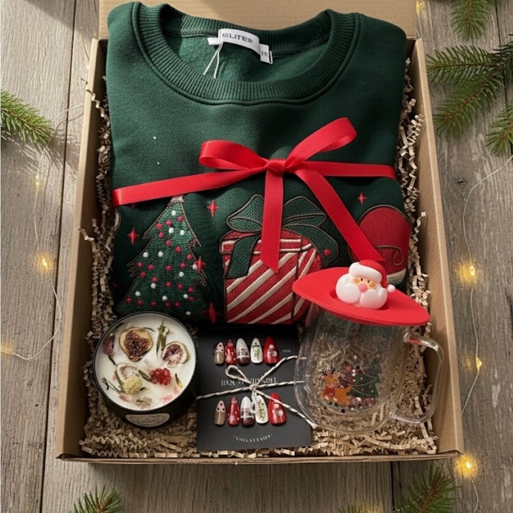 Holiday Cheer Gift Set with Green Sweater